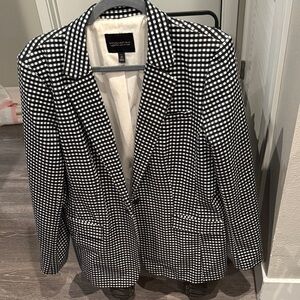 Banana Republic Black and White Striped Blazer